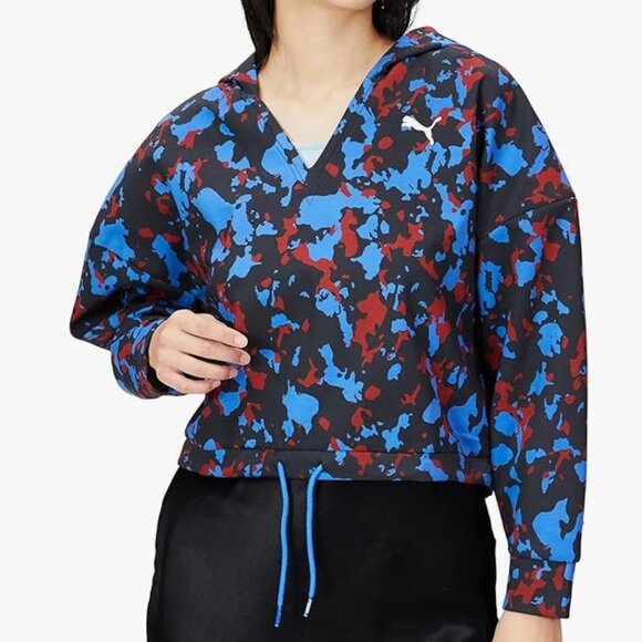 Puma Tops - PUMA 846281 Women's Sweatshirt Hoodie MODERN SPORTS AOP Drycell Size M NWT